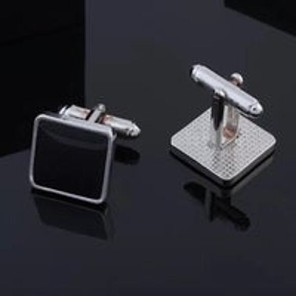 Black Enamel Cufflinks - Picture 1 of 1